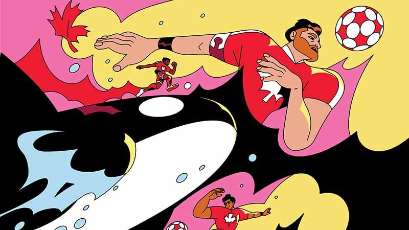 Artwork by Rafael Mayani from Vancouver, Canada, created for Visa’s Reimagine FIFA World Cup 2026 collaboration.